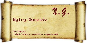 Nyiry Gusztáv névjegykártya
